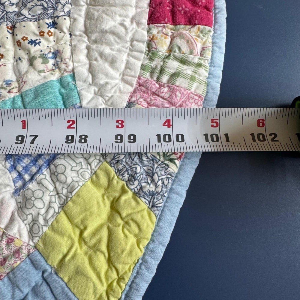 Pottery Barn Double Wedding Ring Patchwork Quilt and 2 shams Full 85" X 101" - Picture 3 of 16